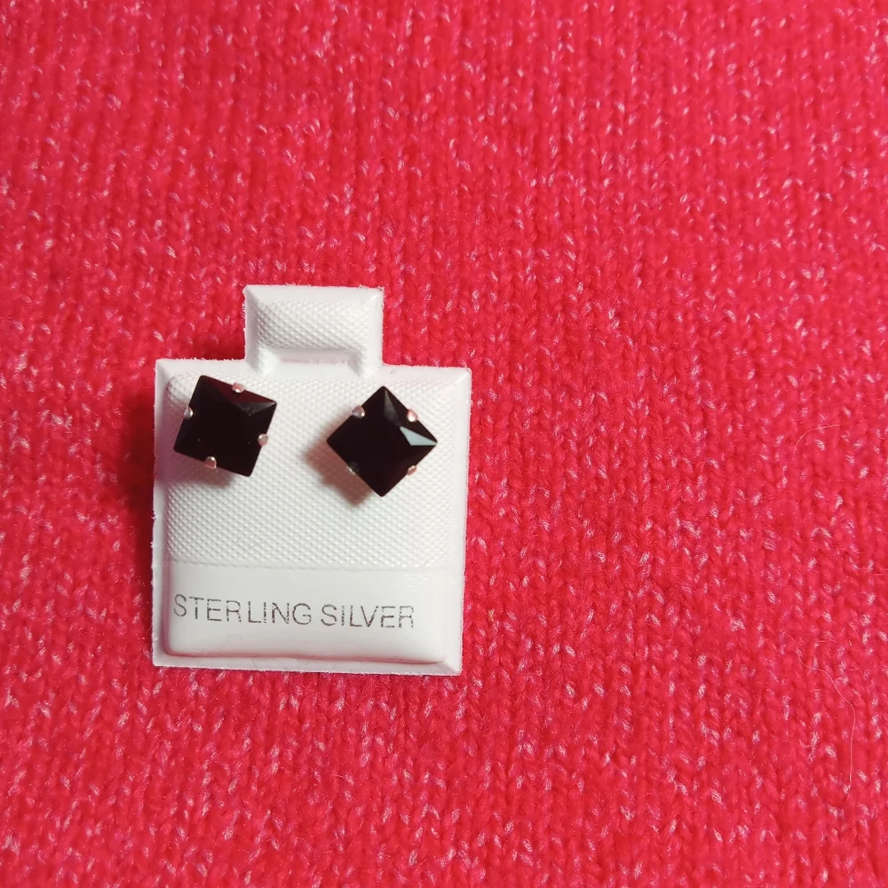 925 Sterling Silver lot of 3 Stud Earrings With Cubic‎ Zirconia Mens Womens